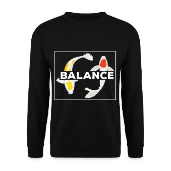 Koi Balance Ying Yang - Unisex Pullover - Schwarz - Vorne - Alina (178cm) & Michal (187cm)