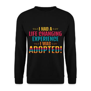 Life Changing Experience Adoption - Unisex Sweatshirt - black - Front - Alina (178cm) & Michal (187cm)