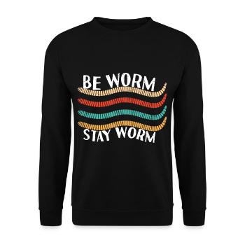 Be Worm Stay Worm - Unisex Pullover - Schwarz - Vorne - Alina (178cm) & Michal (187cm)