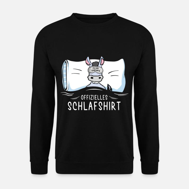 Offizielles Schlafshirt Esel mit Schlafbrille - Unisex Pullover - Schwarz