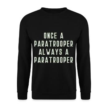 Einmal Fallschirmjäger Immer ein Fallschirmjäger M - Unisex Pullover - Schwarz - Vorne - Alina (178cm) & Michal (187cm)