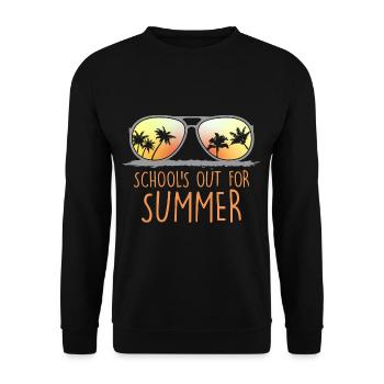 Schools Out For Summer Holidays School Day SchoolChild - Unisex Sweatshirt - black - Front - Alina (178cm) & Michal (187cm)