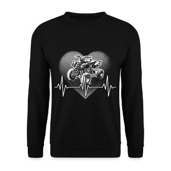 Herzschlag Quad - Unisex Pullover - Schwarz - Vorne - Alina (178cm) & Michal (187cm)