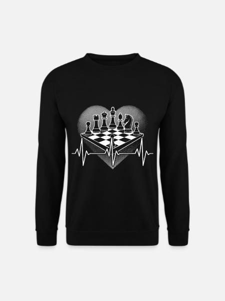Herzschlag Schach - Unisex Pullover - Schwarz