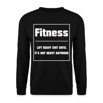 LIFT FUNNY FITNESS HEAVY MERDE SPORTS GYM STUDIO - Sweat-shirt Unisexe - noir - Devant - Alina (178cm) & Michal (187cm)