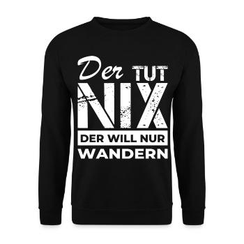 Wanderer - Wandern - Unisex Pullover - Schwarz - Vorne - Alina (178cm) & Michal (187cm)