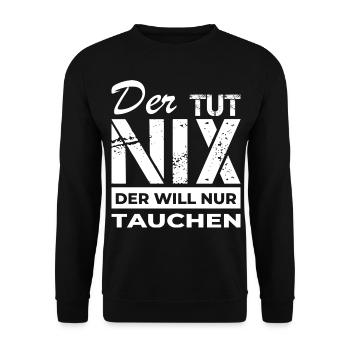 Tauchen - Taucher - Unisex Pullover - Schwarz - Vorne - Alina (178cm) & Michal (187cm)
