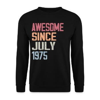 July 1975 Birthday Gift July 1975 - Unisex Sweatshirt - black - Front - Alina (178cm) & Michal (187cm)