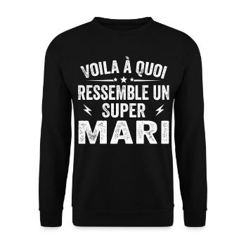 This Is What a Funny Wedding Super Husband Looks Like - Unisex Sweatshirt - black - Front - Alina (178cm) & Michal (187cm)