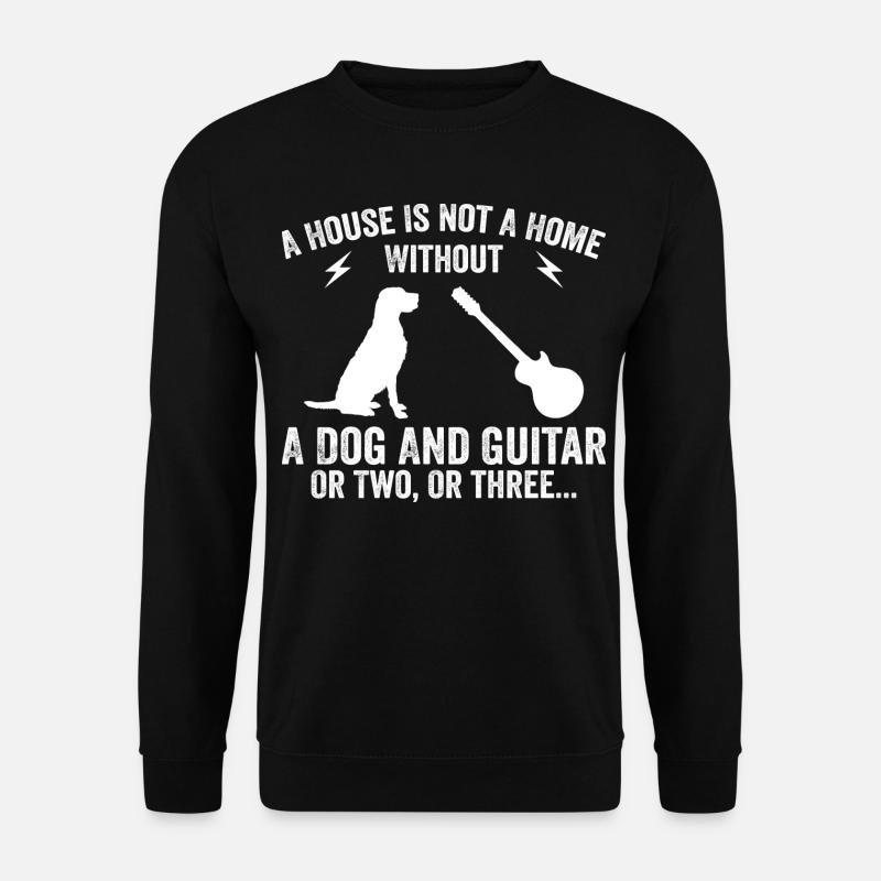 Gitarrist und Hundeliebhaber - Unisex Pullover - Schwarz