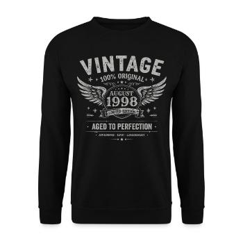 Born in August 1998, built August 1998 - August 1998 - Unisex Sweatshirt - black - Front - Alina (178cm) & Michal (187cm)