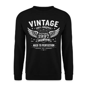 Né en Septembre 1997 - Sweat-shirt Unisexe - noir - Devant - Alina (178cm) & Michal (187cm)