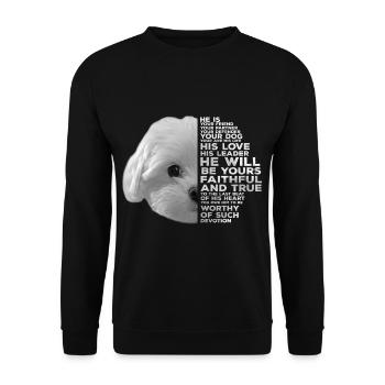Malteser Hunde Gesicht Friend Partner Defender - Unisex Pullover - Schwarz - Vorne - Alina (178cm) & Michal (187cm)