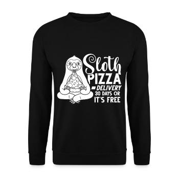 Sloth Pizza Delivery Pizzeria Italian - Unisex Sweatshirt - black - Front - Alina (178cm) & Michal (187cm)