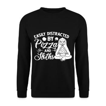 Sloth Pizza Delivery Pizzeria Italian - Unisex Sweatshirt - black - Front - Alina (178cm) & Michal (187cm)