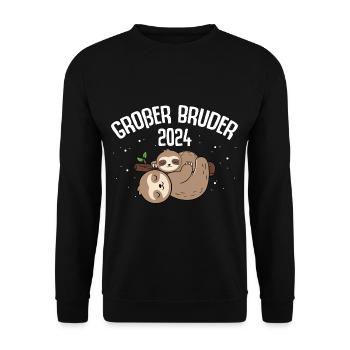 Großer Bruder 2024 - Unisex Pullover - Schwarz - Vorne - Alina (178cm) & Michal (187cm)