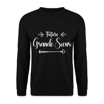 future big sister gift birth big sister - Unisex Sweatshirt - black - Front - Alina (178cm) & Michal (187cm)