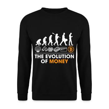 Le développement de l’argent crypto BTC Bitcoin - Sweat-shirt Unisexe - noir - Devant - Alina (178cm) & Michal (187cm)