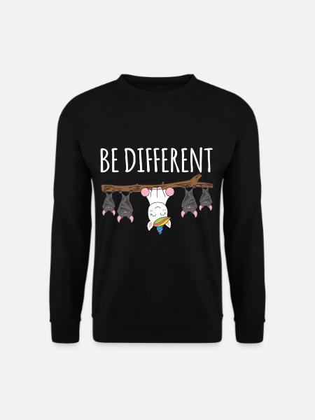 Be Different Fledermuas Einhorn - Unisex Pullover - Schwarz