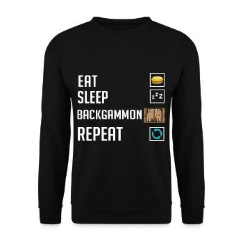 Backgammon Board Game Player Game Rules - Unisex Sweatshirt - black - Front - Alina (178cm) & Michal (187cm)
