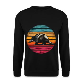 Armadillo Gürteltier - Unisex Pullover - Schwarz - Vorne - Alina (178cm) & Michal (187cm)