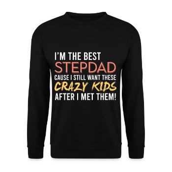 Best Stepfather Funny Dad Love Father's Day Par - Unisex Sweatshirt - black - Front - Alina (178cm) & Michal (187cm)