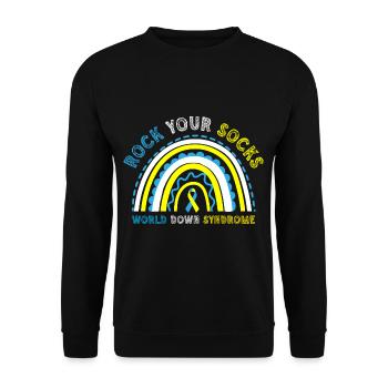 Rock Your Socks World Down Syndrome Mois - Sweat-shirt Unisexe - noir - Devant - Alina (178cm) & Michal (187cm)