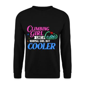 Felsklettern Klettern Indoor Bouldern Mädchen Wand - Unisex Pullover - Schwarz - Vorne - Alina (178cm) & Michal (187cm)