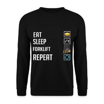 Forklift Driver Forklift Lift Truck - Unisex Sweatshirt - black - Front - Alina (178cm) & Michal (187cm)