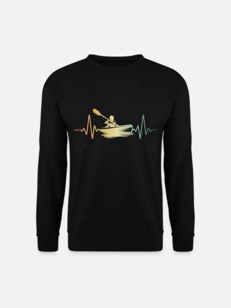 Herzschlag Kayak Kajakfahren - Unisex Pullover - Schwarz