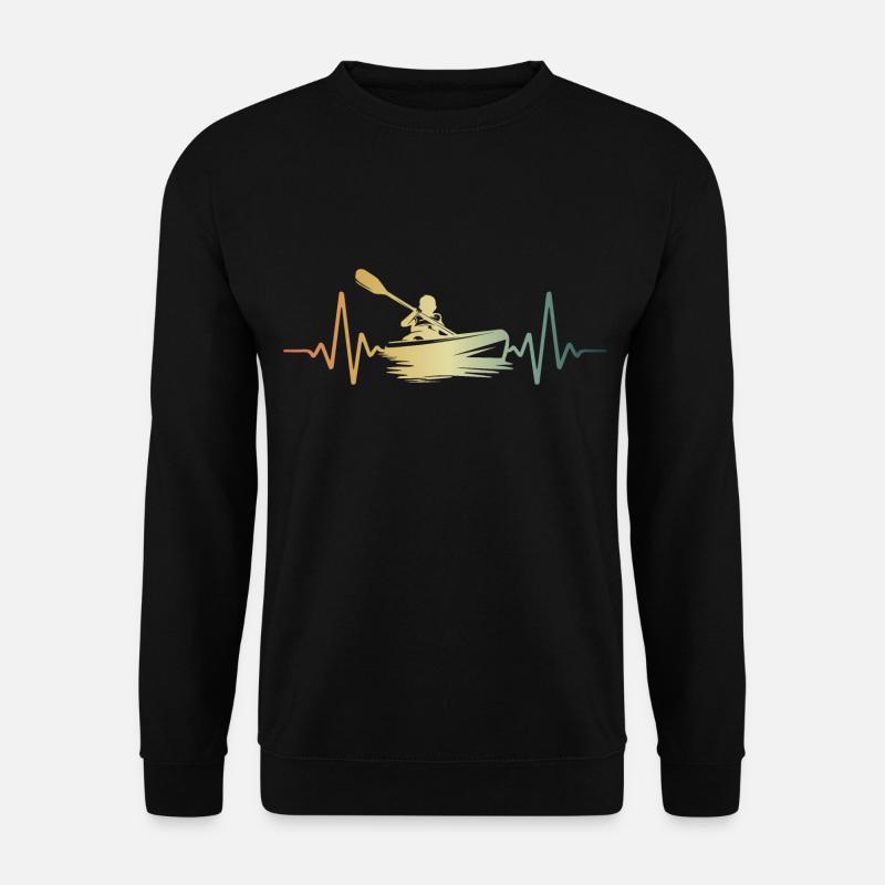 Herzschlag Kayak Kajakfahren - Unisex Pullover - Schwarz