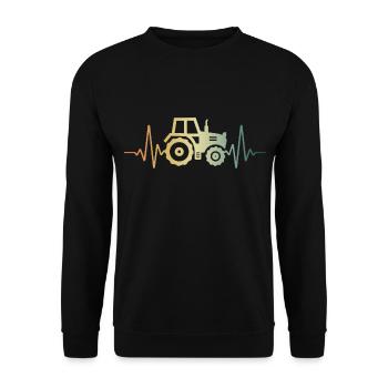 Heartbeat Tractor Trekker Pulse ECG - Unisex Sweatshirt - black - Front - Alina (178cm) & Michal (187cm)