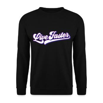 Live Faster | Colors changeable - Unisex Sweatshirt - black - Front - Alina (178cm) & Michal (187cm)