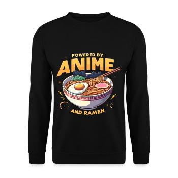 Propulsé par l’anime et les ramen - Sweat-shirt Unisexe - noir - Devant - Alina (178cm) & Michal (187cm)