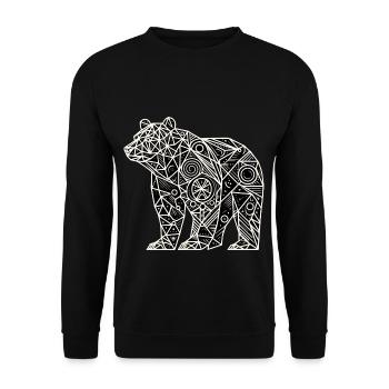 Bear Polygon - Unisex Sweatshirt - black - Front - Alina (178cm) & Michal (187cm)