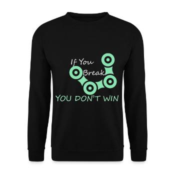 Lorsque vous freinez, vous ne gagnez pas Cyclocross Bikep - Sweat-shirt Unisexe - noir - Devant - Alina (178cm) & Michal (187cm)