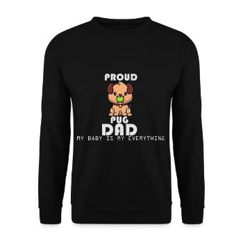 Fier Carlin Papa Mon Bébé Est Mon Carlin Tout le Monde P - Sweat-shirt Unisexe - noir - Devant - Alina (178cm) & Michal (187cm)