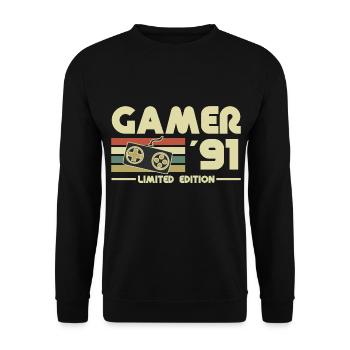 Gamer 91 - Unisex Sweatshirt - black - Front - Alina (178cm) & Michal (187cm)