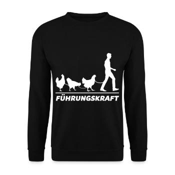 Führungskraft - Unisex Pullover - Schwarz - Vorne - Alina (178cm) & Michal (187cm)