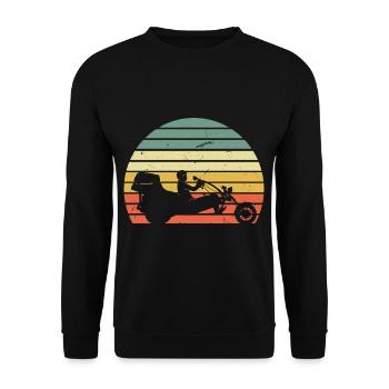 Ride Trike Retro - Unisex Sweatshirt - black - Front - Alina (178cm) & Michal (187cm)