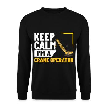 Crane Operator Construction Worker Crane Tower Training - Unisex Sweatshirt - black - Front - Alina (178cm) & Michal (187cm)