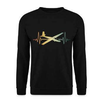 Heartbeat Glider ECG Pulse Gliding - Sweat-shirt Unisexe - noir - Devant - Alina (178cm) & Michal (187cm)