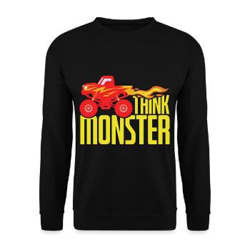 Think Monster - Unisex Pullover - Schwarz - Vorne - Alina (178cm) & Michal (187cm)