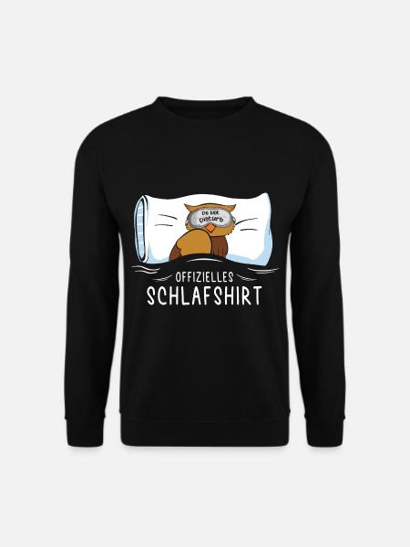 Offizielles Schlafshirt Eule mit Schlafbrille - Unisex Pullover - Schwarz