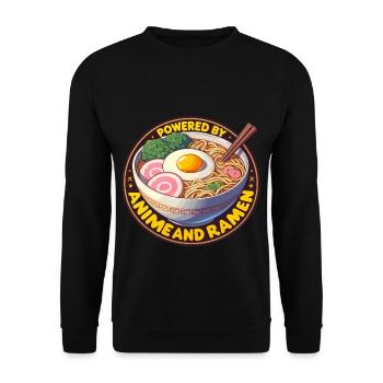 Propulsé par l’anime et les ramen - Sweat-shirt Unisexe - noir - Devant - Alina (178cm) & Michal (187cm)