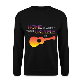 Ukelele Spieler Uku Vibes Musiker Tropisches Instr - Unisex Pullover - Schwarz - Vorne - Alina (178cm) & Michal (187cm)