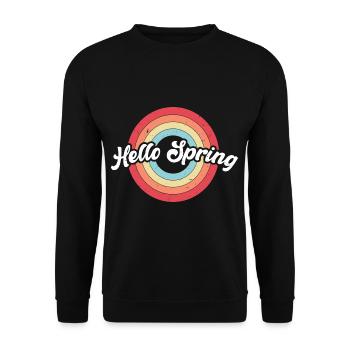 Hello Spring Hello Spring Vintage Rainbow - Unisex Sweatshirt - black - Front - Alina (178cm) & Michal (187cm)