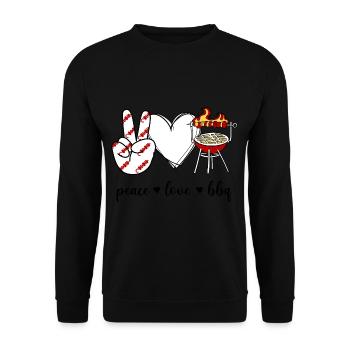 Barbecue Peace Love - Sweat-shirt Unisexe - noir - Devant - Alina (178cm) & Michal (187cm)