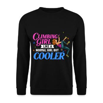Felsklettern Klettern Indoor Bouldern Mädchen Wand - Unisex Pullover - Schwarz - Vorne - Alina (178cm) & Michal (187cm)