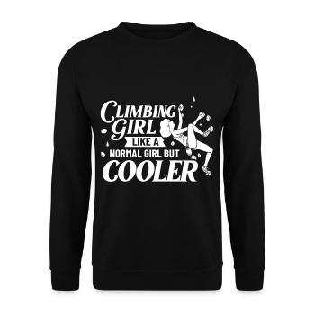 Felsklettern Klettern Indoor Bouldern Mädchen Wand - Unisex Pullover - Schwarz - Vorne - Alina (178cm) & Michal (187cm)